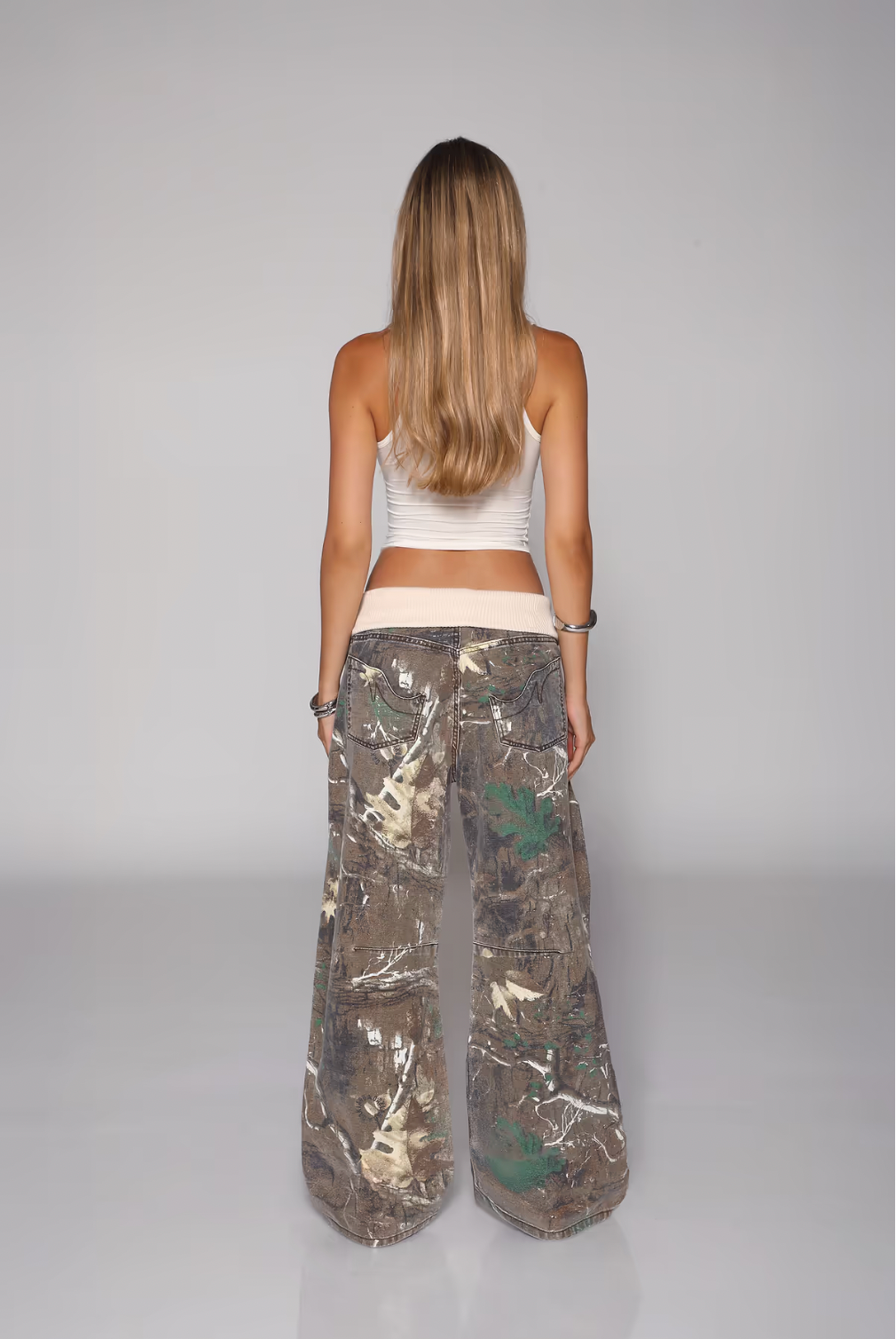 Camo Fold Over Jeans