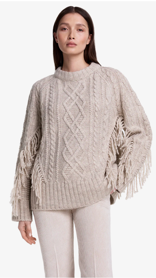 Crewneck Fringe Sweater
